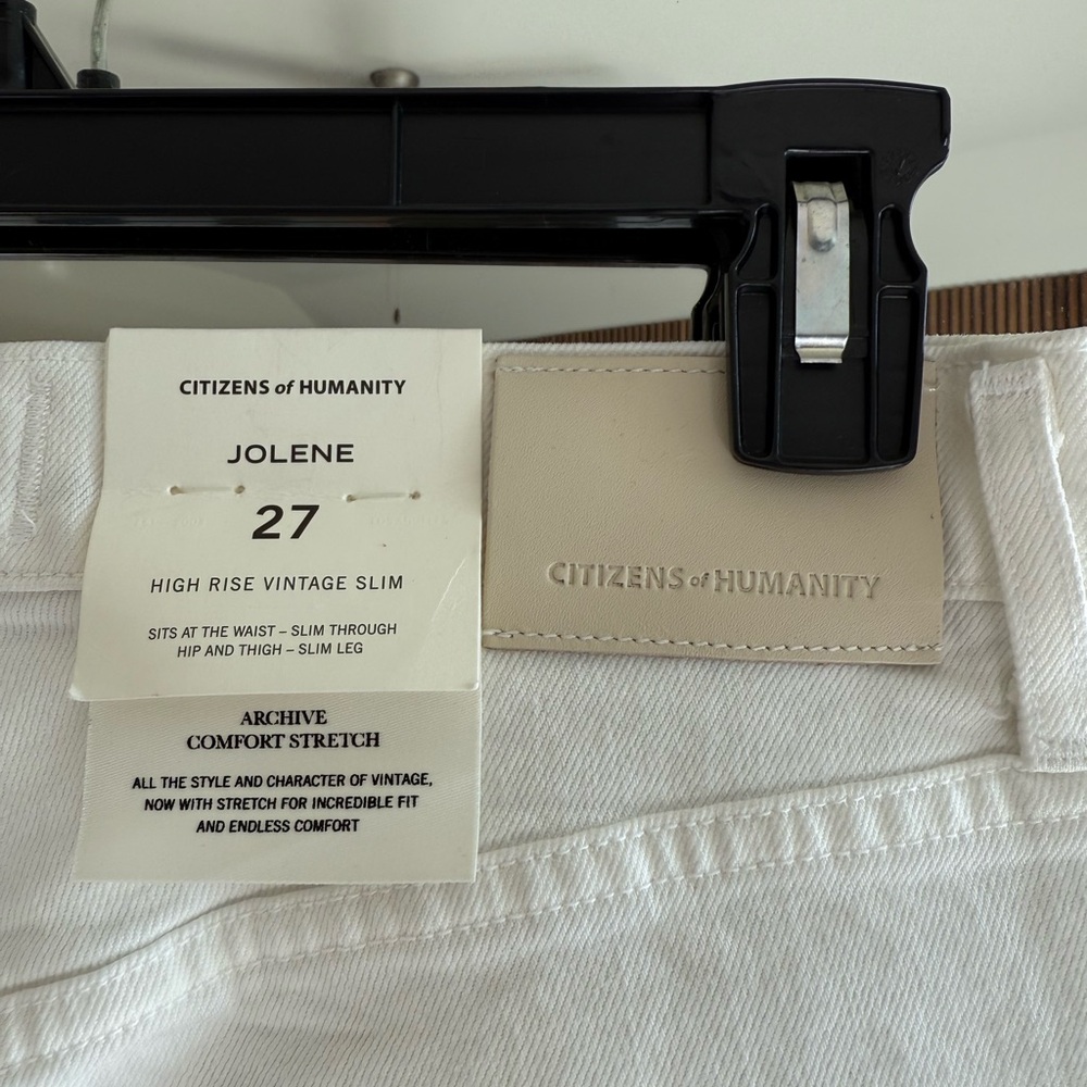 *Sold* Citizens of Humanity Jolene Jeans Size 27 White - Picture 5 of 8